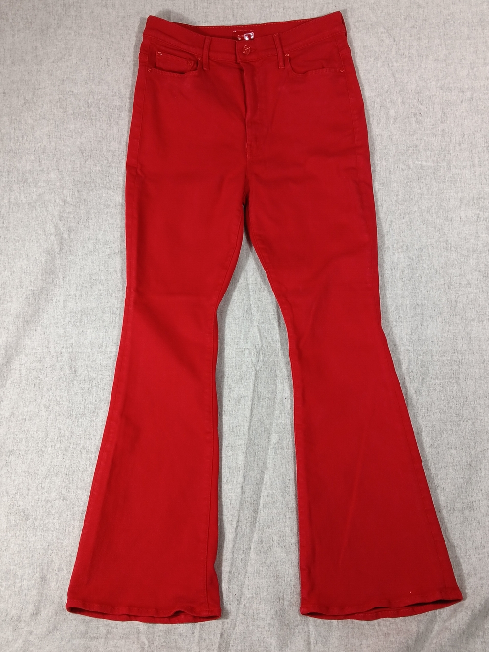 MOTHER Weekender Skime Red Flare Jeans High Waisted Silhouette Size 30